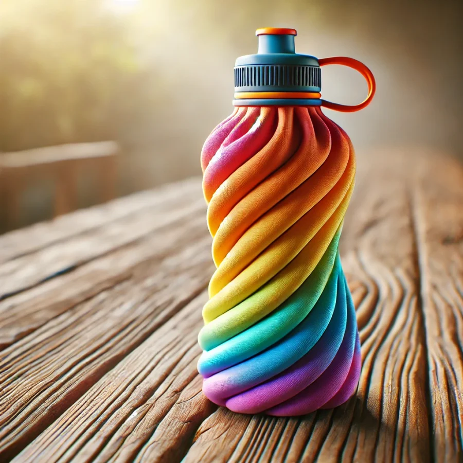 Gourde souple pliable colorée idéale pour les activités sportives et en plein air.